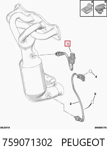 759071302 Peugeot/Citroen Лямбдазонд, датчик кисню до каталізатора