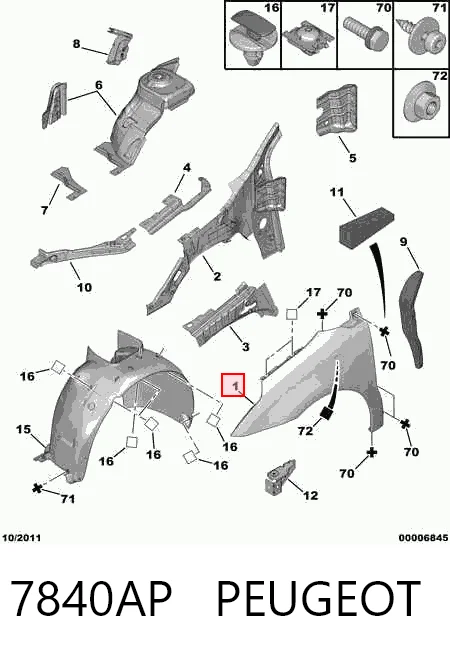 Купити KH0537311 Starline Крило переднє ліве