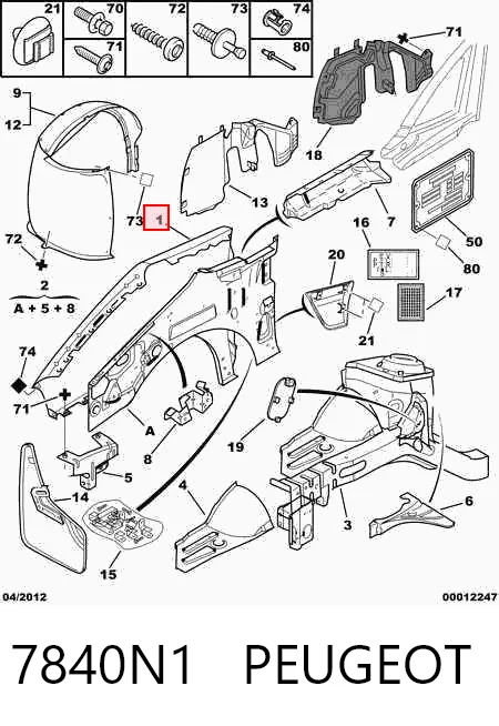 Ліве переднє крило GP 9360212 ціна, від 51.27 USD