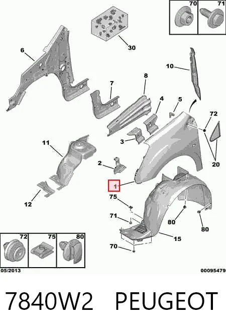 Ліве переднє крило AND 30821427 ціна, від 52.20 USD