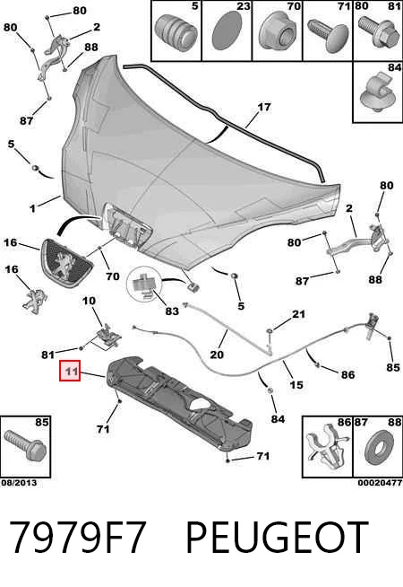 Утеплювач капота на Citroen C1 I PM, PN