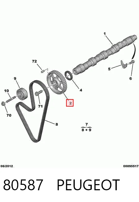 Шестерня розподільчого вала Peugeot 206 хетчбек (2A/C) (1998 - 2008) ціна, від 12.71 USD