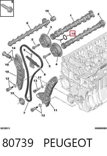 80739 Peugeot/Citroen Сальник распредвала двигуна, передній