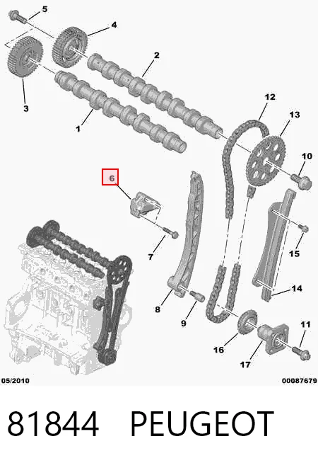 81844 Peugeot/Citroen Натягувач ланцюга ГРМ