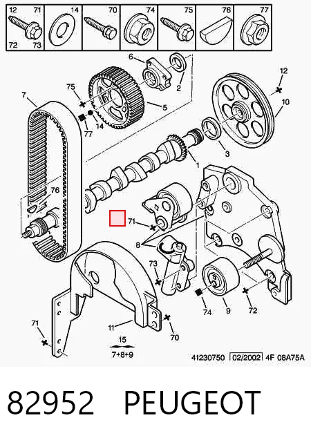 82952 Peugeot/Citroen Натягувач ременя ГРМ
