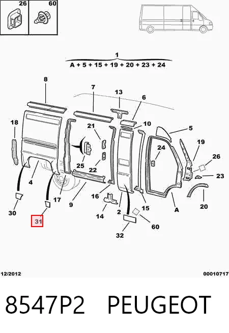 735306249 Fiat/Alfa/Lancia Молдинг арки колеса заднього, правий