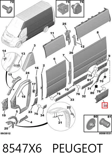 8547AW Fiat/Alfa/Lancia Розширювач заднього крила, лівий