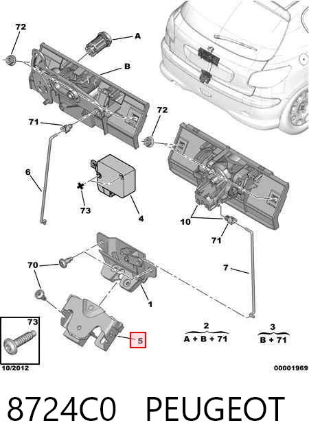 8724C0 Peugeot/Citroen Упор двері задка