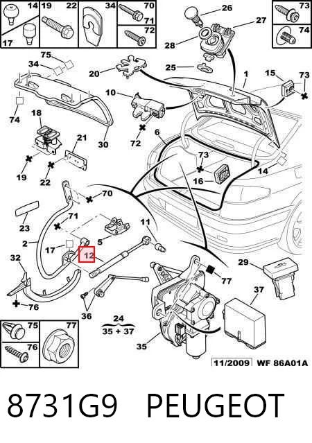 Амортизатор багажника 68834 Stabilus