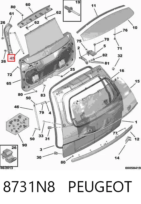GS0965 Magneti Marelli Амортизатор скла задньої, 3/5-ї двері (ляди)