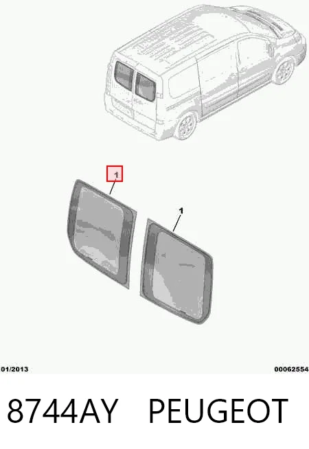 2736BGSVL XYG Скло багажних дверей розпашних, лівих