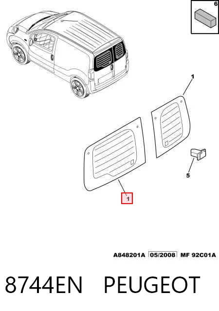 1356673080 Fiat/Alfa/Lancia Скло багажних дверей розпашних, правих