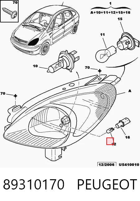Фара ліва 620837 Chrysler