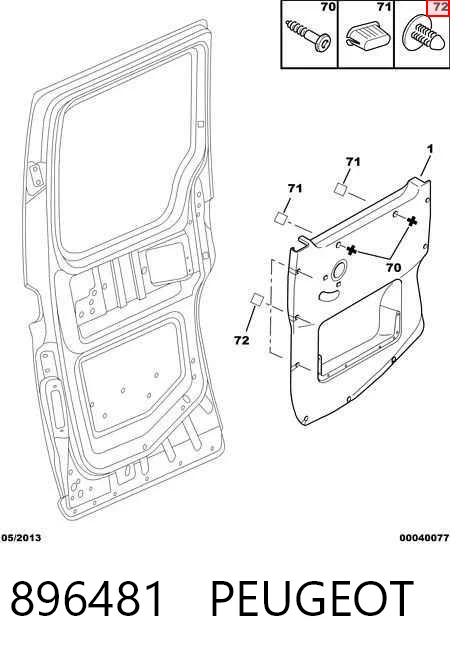 896481 Peugeot/Citroen Пістон (кліп) кріплення обшивки дверей