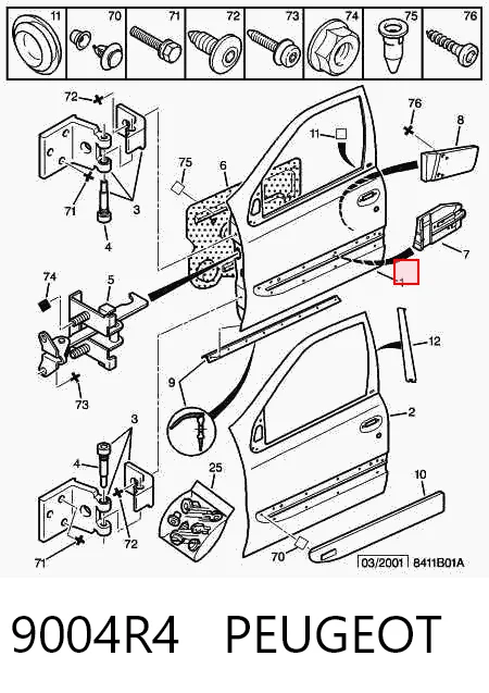 Пасажирські передні двері на Citroen Xsara  N1