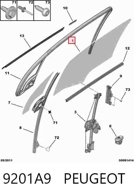 GS2001D303 XYG Скло водійських дверей