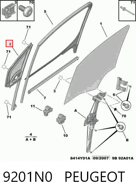 Купити AB66069A XYG Скло-кватирка дверей, передніх, лівих