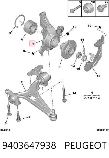 Купити SU001A1002 Toyota Цапфа передні праві