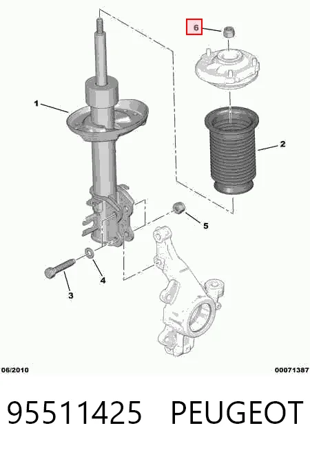 Купити 95511425 Opel Гайка передньої стійки стабілізатора