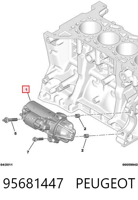 95681447 Peugeot/Citroen Стартер двигуна