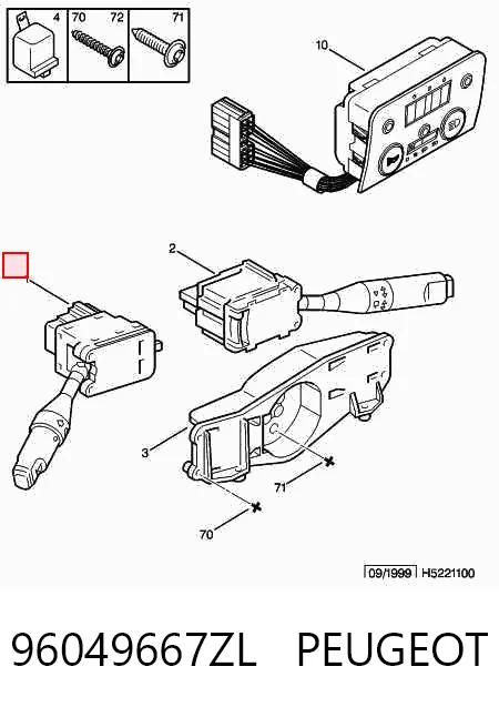 96049667ZL Peugeot/Citroen Перемикач підрульовий, лівий