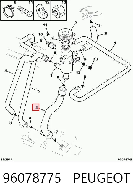 Купити Патрубок вентиляції картера Peugeot 309 I 10C, 10A
