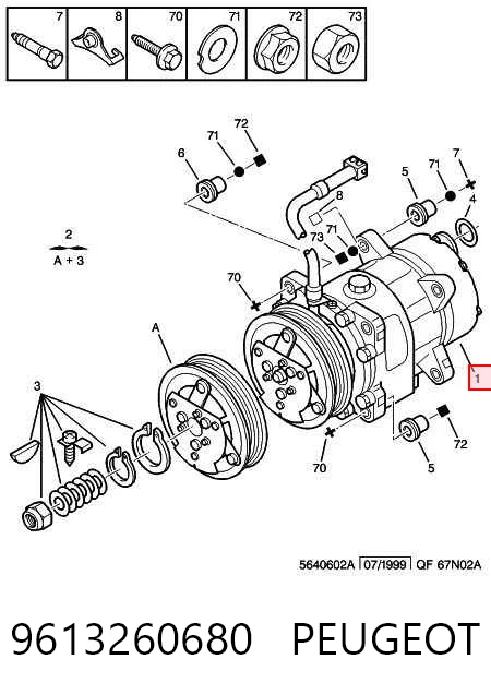 9613260680 Peugeot/Citroen Компресор холодоагенту