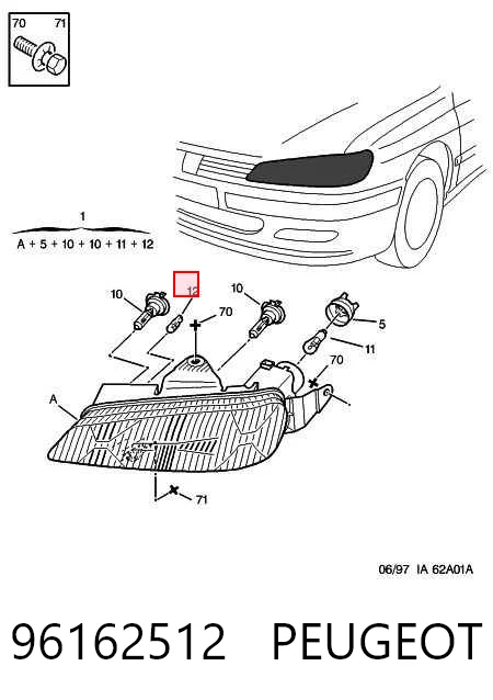Фара правая на Peugeot 406  8B