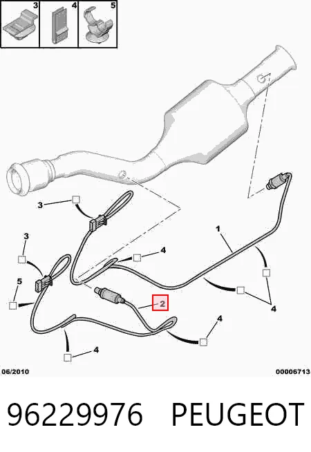 96229976 Peugeot/Citroen Лямбдазонд, датчик кисню до каталізатора