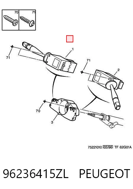 96236415ZL Peugeot/Citroen Перемикач підрульовий, лівий