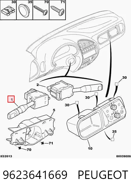9623641669 Peugeot/Citroen Перемикач підрульовий, лівий