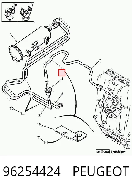 96254424 Peugeot/Citroen Клапан вентиляції газів паливного бака