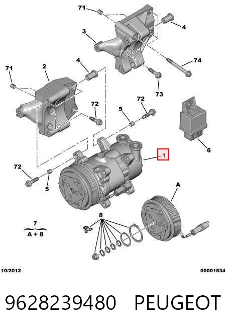 9628239480 Peugeot/Citroen Компресор холодоагенту