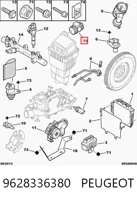 9628336380 Peugeot/Citroen Датчик витрати повітря