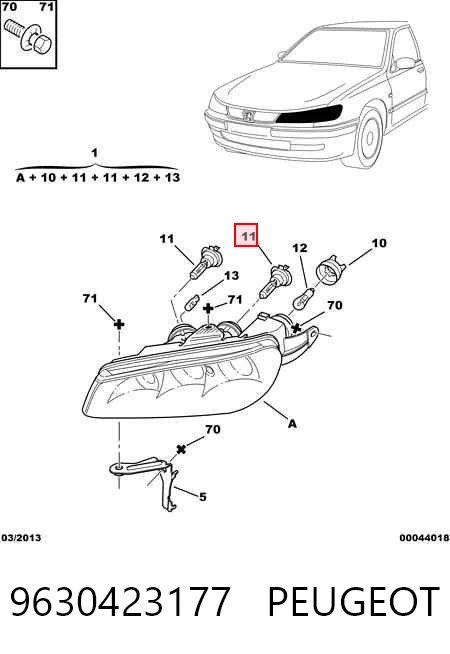 Фара передня права Peugeot 406 
