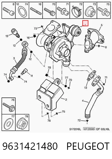 9631421480 Peugeot/Citroen Турбонаддув