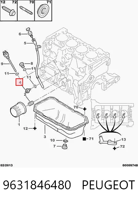 9631846480 Peugeot/Citroen Датчик показника тиску масла