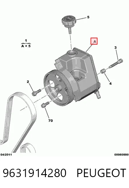 9631914280 Peugeot/Citroen Насос гідропідсилювача