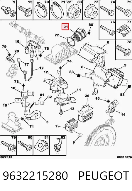 9632215280 Peugeot/Citroen Датчик витрати повітря
