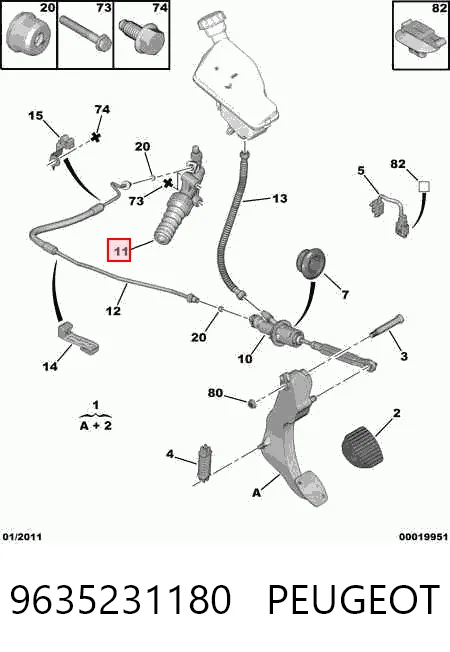9635231180 Peugeot/Citroen Циліндр зчеплення робочий