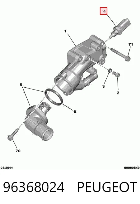96368024 Peugeot/Citroen Покажчик температури охолоджуючої рідини