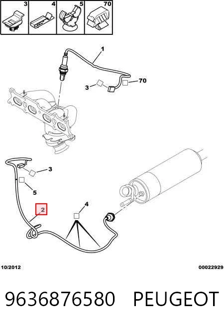 9636876580 Peugeot/Citroen Лямбда-зонд, датчик кисню після каталізатора