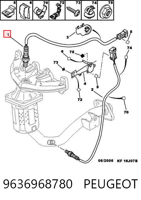 9636968780 Peugeot/Citroen Лямбдазонд, датчик кисню до каталізатора