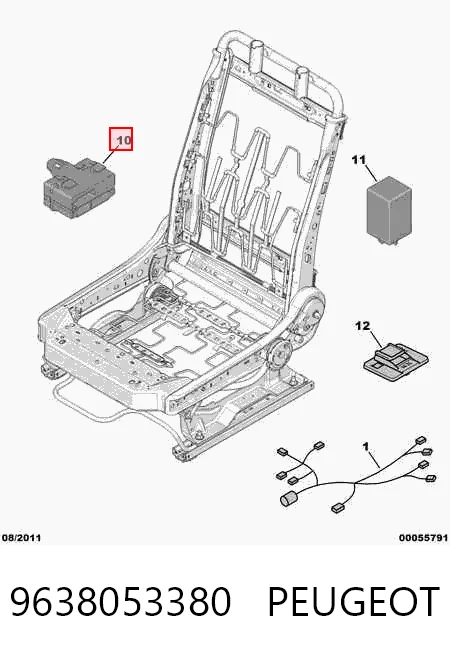 9638053380 Peugeot/Citroen Перемикач підігріву сидінь