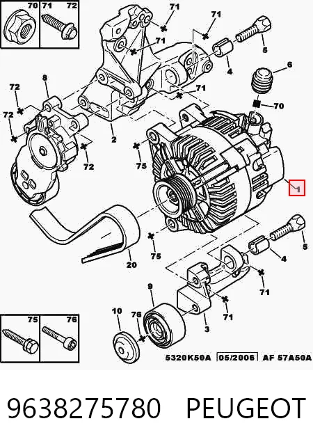 9638275780 Peugeot/Citroen Авто генератор