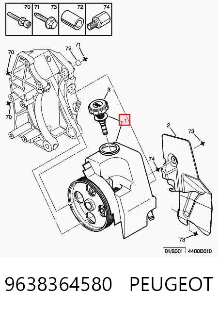 9638364580 Peugeot/Citroen Насос гідропідсилювача