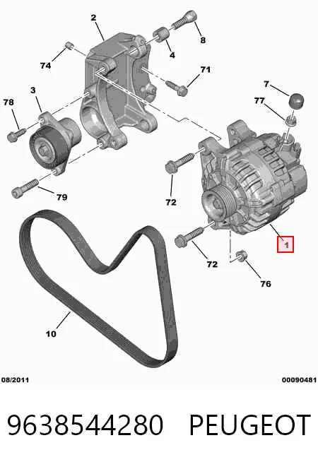 9638544280 Peugeot/Citroen Авто генератор