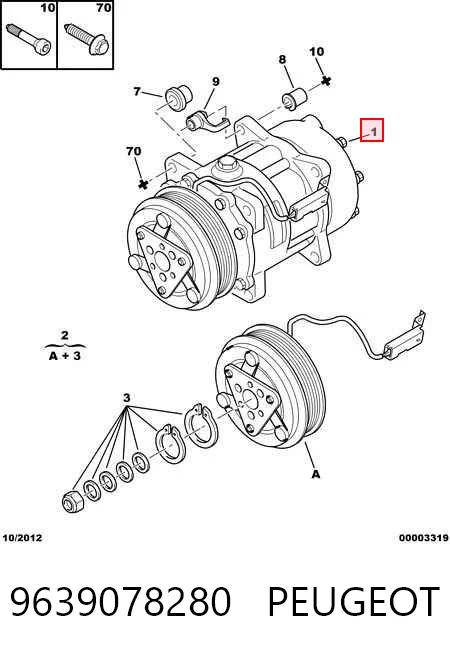 9639078280 Peugeot/Citroen Компресор холодоагенту