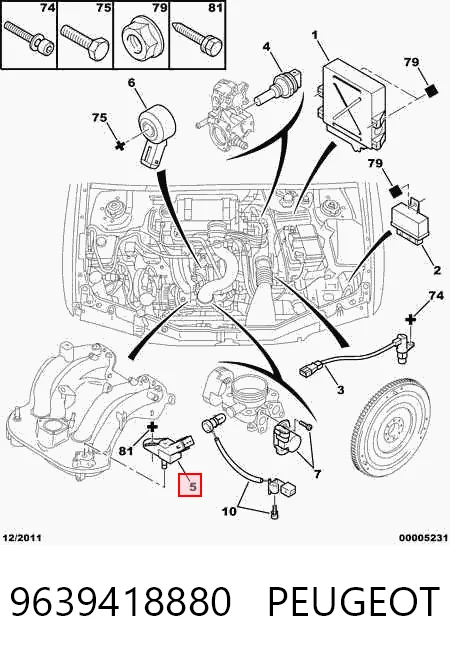 9639418880 Peugeot/Citroen Датчик наддува