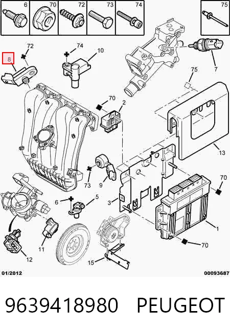 9639418980 Peugeot/Citroen Датчик наддува